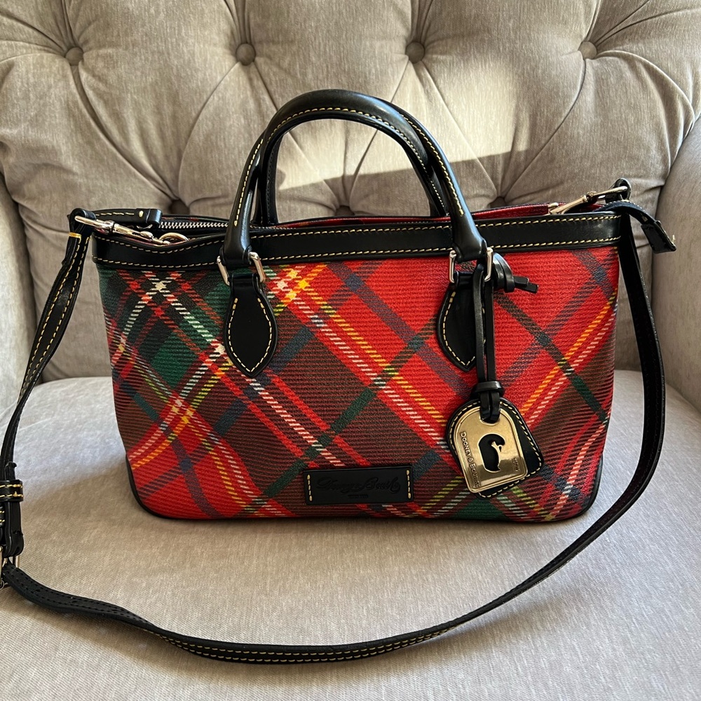 Dooney & Bourke Red and Black Plaid Satchel